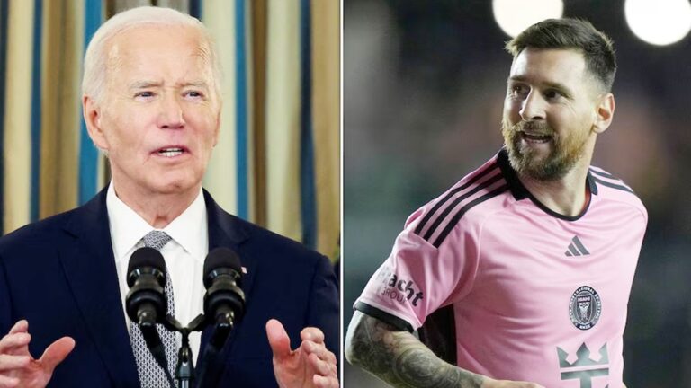 Joe Biden y Lionel Messi