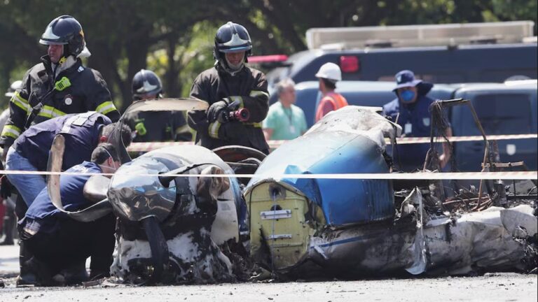 Cayó una avioneta en San Pablo, Brasil